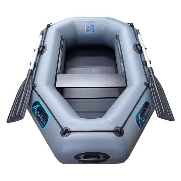 Надувная одноместная лодка ПВХ Avalon А220 / 2,2 м / 1 местный / гребной / рельсовый настил / передвижные сиденья / ⌀34 см / Серый - изображение 3