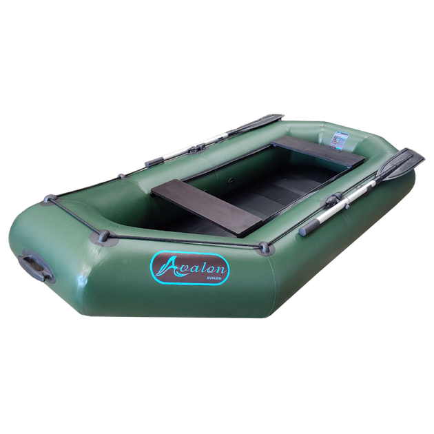 Надувная двухместная лодка ПВХ Avalon А260 / 2,6 м / 2-х местный / гребной / рельсовый настил / передвижные сиденья / ⌀36 см / Зеленый - Фото 1 Надувная двухместная лодка ПВХ Avalon А260 / 2,6 м / 2-х местный / гребной / рельсовый настил / передвижные сиденья / ⌀36 см / Зеленый - изображение 1