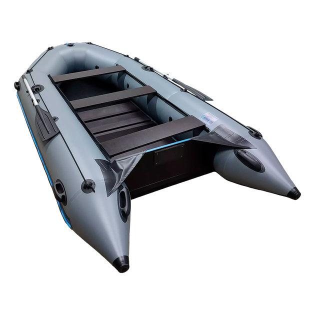 Надувний п'ятимісний човен ПВХ Avalon АТ350 / 3,5 м / 5-х місний / моторний / рейковий настил / пересувні сидіння / ⌀44 см / Сірий - зображення 3