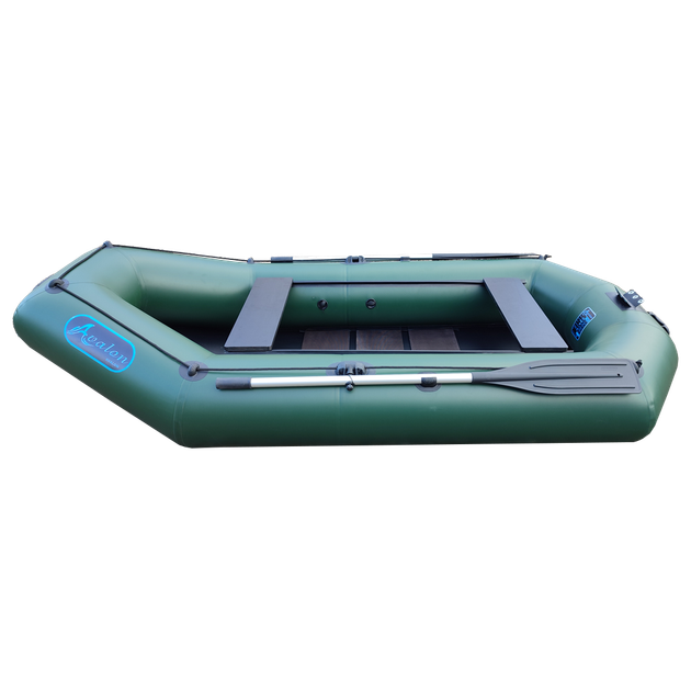 Надувная двухместная лодка ПВХ Avalon А280 / 2,8 м / 2-х местный / гребной / рельсовый настил / передвижные сиденья / ⌀38 см / Зеленый - изображение 4