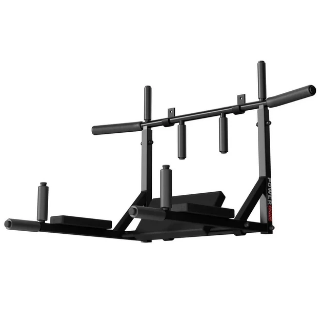 Турник PullUp 3в1 настенный + брусья с упором для пресса / 4 хвата / разборный / черный / (P-3043) - изображение 2