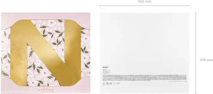 Літера дзеркальна PartyDeco N 53 x 60 см Золотиста (5904555004672) - зображення 3