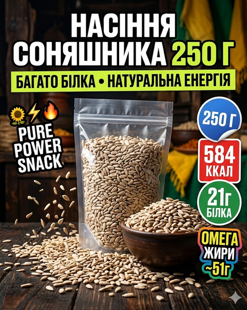 Насіння соняшника очищене 250 г сире натуральне в зип пакеті, суперфуд - Фото 8 Насіння соняшника очищене 250 г сире натуральне в зип пакеті, суперфуд - зображення 8