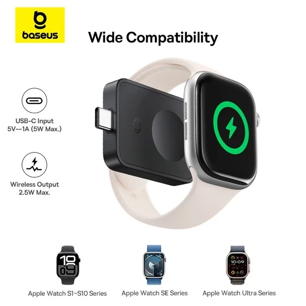 Беспроводное зарядное устройство Baseus MagPro Magnetic Wireless Charger for E-Watch 2.5W P10264106123-00 Black - изображение 6