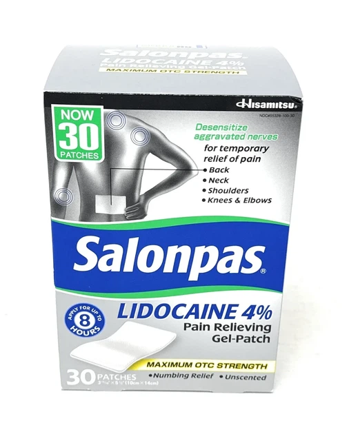 Знеболювальний гель-пластир з лідокаїном Salonpas Lidocaine 30 шт - зображення 3