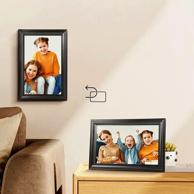 Цифрова фоторамка 10.1 дюйма 5V 2A Wi-Fi для фото та відео Frameo чорна - зображення 6