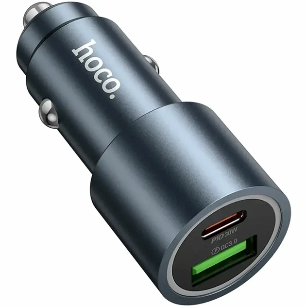 Автомобільний зарядний пристрій 48W з USB та Type-C LED індикатор чорний HOCO Z60 - Фото 7 Автомобільний зарядний пристрій 48W з USB та Type-C LED індикатор чорний HOCO Z60 - зображення 7