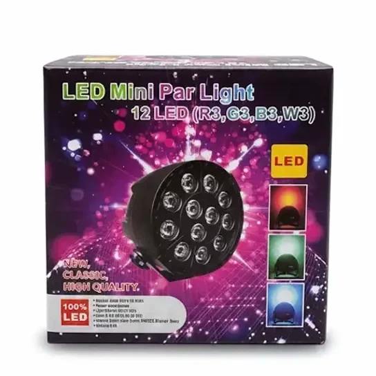 Светодиодный LED прожектор RGB 12LEDх1W 240V для сценического освещения черный - изображение 6