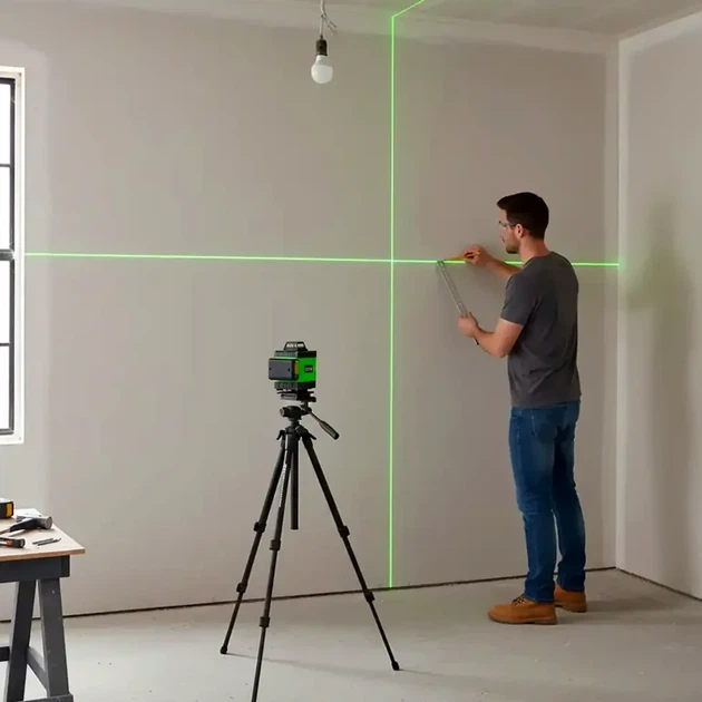 Лазерный уровень 4D 12 линий до 30м 2400мАч с штативом в кейсе GreenLine Pro - изображение 2