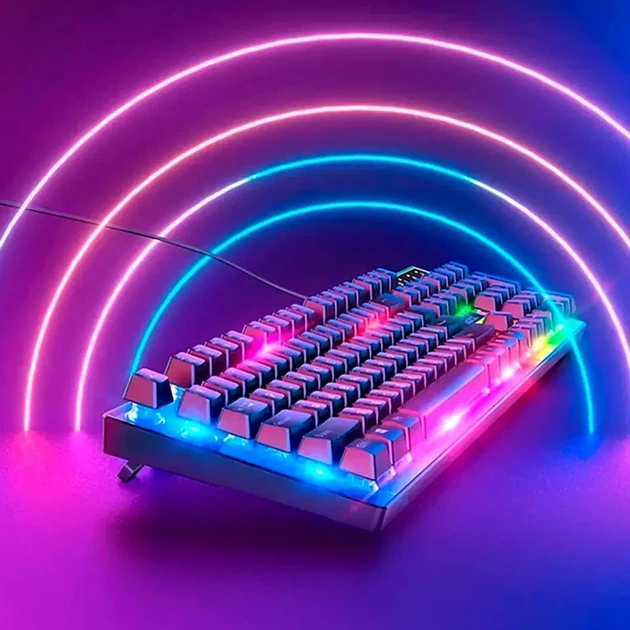 Набір провідна клавіатура 104 клавіші та оптична миша RGB підсвічування USB GM18 Luminous для ПК та ноутбука - Фото 7 Набір провідна клавіатура 104 клавіші та оптична миша RGB підсвічування USB GM18 Luminous для ПК та ноутбука - зображення 7