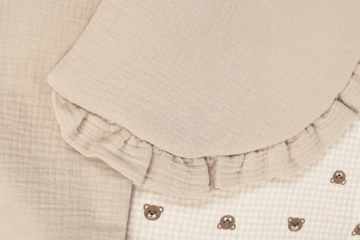 Комплект для коляски Sensillo Muslin подушка + ковдра бежевий (5903076323439) - зображення 3