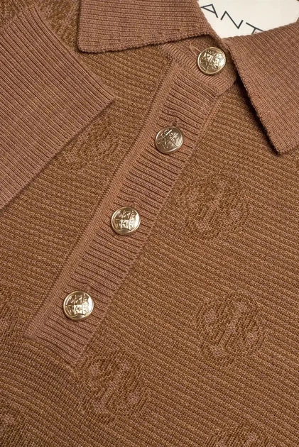 Жіноче бежеве вовняне поло MONOGRAM Gant S 4805400 - изображение 3
