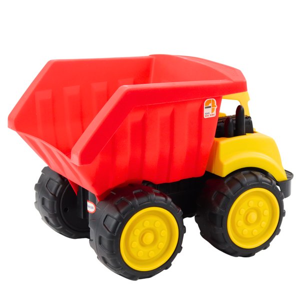 Duża wywrotka LEAN Toys do piasku z funkcją wysypu Pojazd budowlany Czerwono-Żółta (703929) (5905991053408) - obraz 3