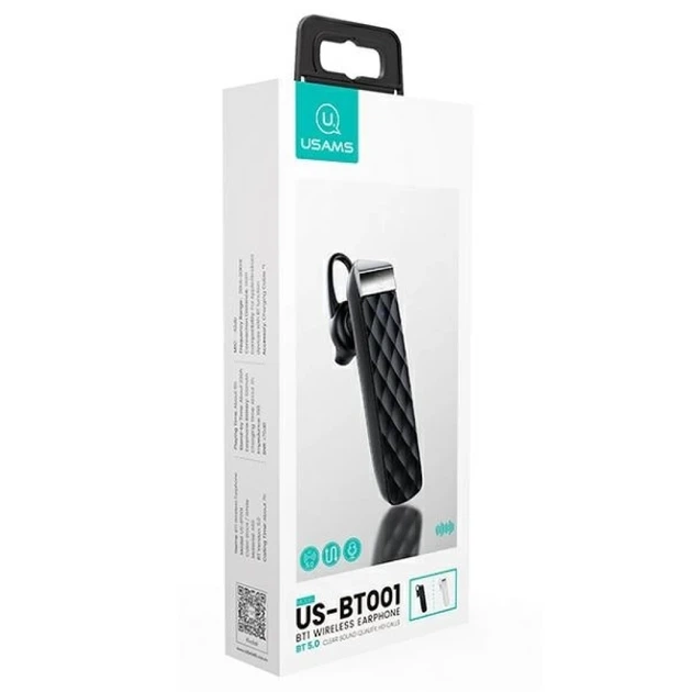 Bluetooth-гарнітура Usams BT001 BT1 Bluetooth 5.0 Black (BHUBT101) - зображення 6