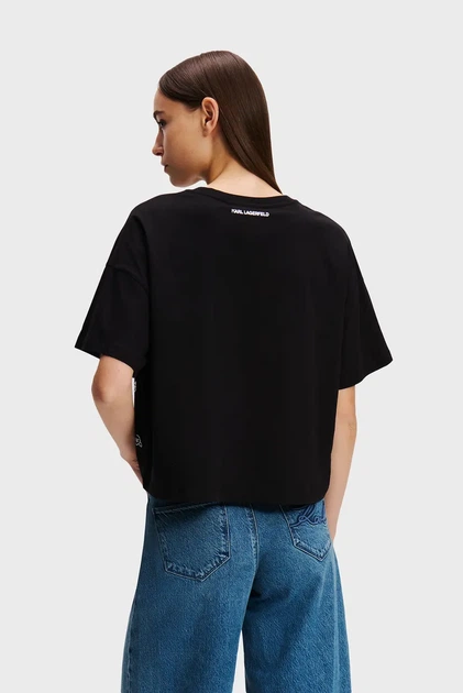 Жіноча футболка з візерунком IKONIK 2.0 Karl Lagerfeld M 246W1701 - зображення 3