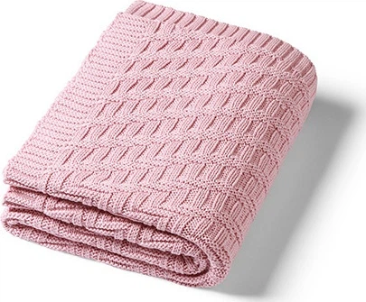 Дитячий плед Babyono трикотажний бавовняний рожевий 75 x 100 см (5901435417225) - зображення 2