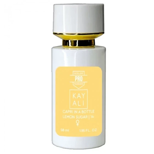 Жіноча парфумована вода No Brand (версія Kayali Capri in a Bottle Lemon Sugar | 14), 58 мл - Фото 2 Жіноча парфумована вода No Brand (версія Kayali Capri in a Bottle Lemon Sugar | 14), 58 мл - зображення 2