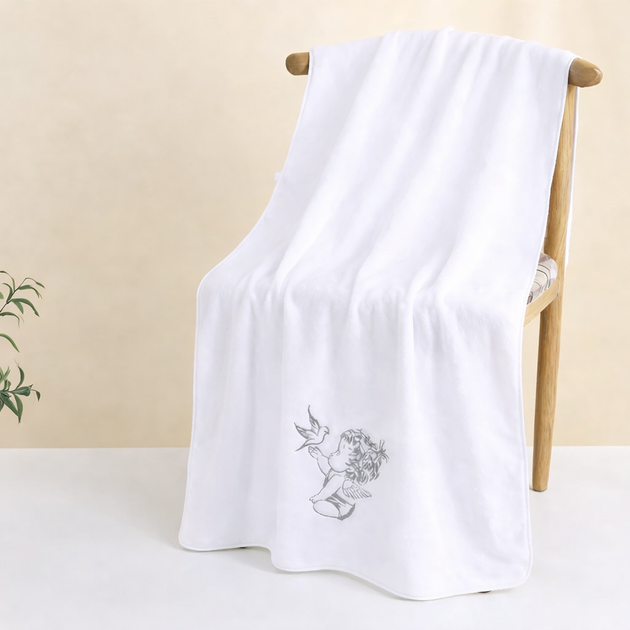 Крыжма полотенце для крещения микрофибра 70×140см цвет Серебряный - Фото 2 Крыжма полотенце для крещения микрофибра 70×140см цвет Серебряный - изображение 2