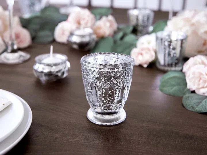 Świecznik PartyDeco 7 x 8 cm srebny 4 szt. (5900779111820) - obraz 3