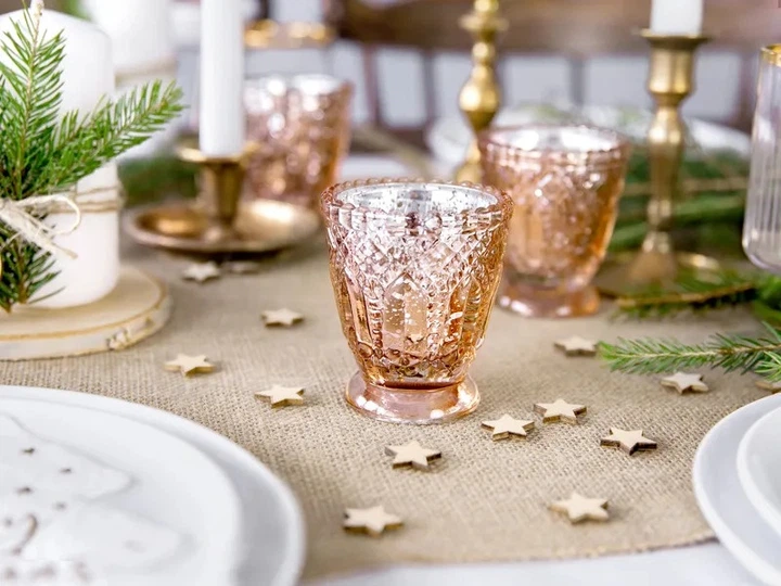 Świecznik PartyDeco 7 x 8 cm różowe złoto 4 szt. (5900779111851) - obraz 3