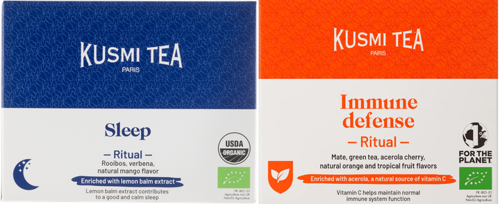 Набор Чайная смесь Kusmi Tea Sleep органическая 100 г + Immune Defense органическая 100 г (1021001151019) - Фото 3 Набор Чайная смесь Kusmi Tea Sleep органическая 100 г + Immune Defense органическая 100 г (1021001151019) - изображение 3