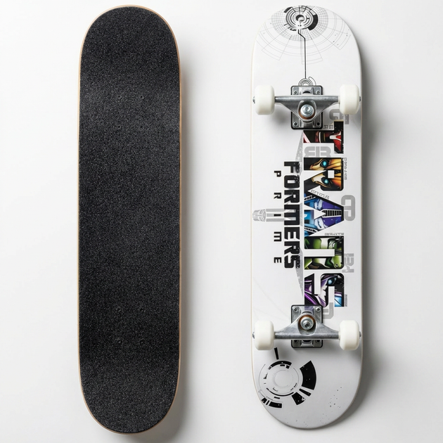 Скейтборд дерев'яний SP-Sport Skateboard Transformers 8413-3 розмір 78х20см White-Black - зображення 2