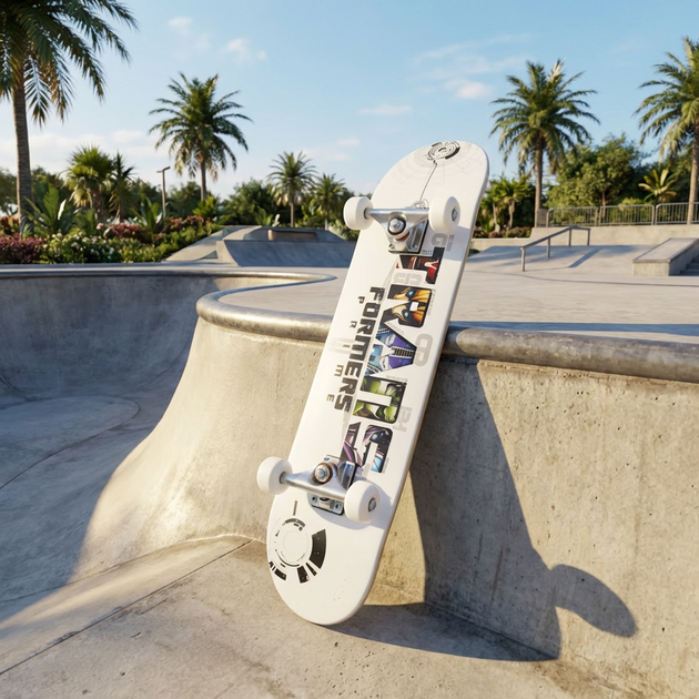 Скейтборд дерев'яний SP-Sport Skateboard Transformers 8413-3 розмір 78х20см White-Black - зображення 5
