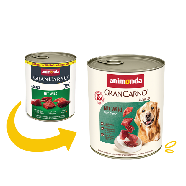 Влажный корм для взрослых собак Animonda GranCarno Adult с дичью 800 г (MLZ11077) - изображение 2