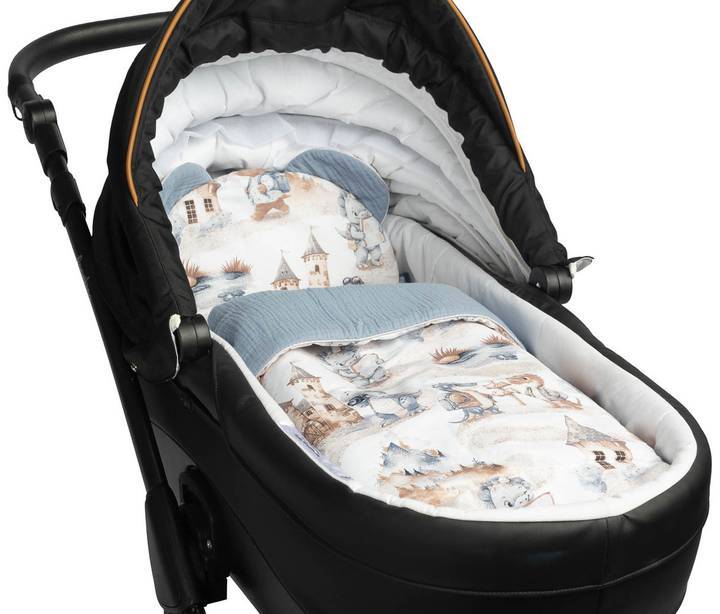 Komplet do wózka Sensillo Muslin poduszka + koc dżinsowy (5908310399195) - obraz 3