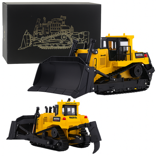 Spychacz Buldożer Koparka Huina Metalowy Model Budowlany 1:50 (5905991082019) - obraz 3