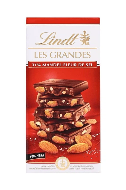 Шоколад Lindt Les Grandes Mandel-Fleur de Sel 150г - Фото 1 Шоколад Lindt Les Grandes Mandel-Fleur de Sel 150г - зображення 1