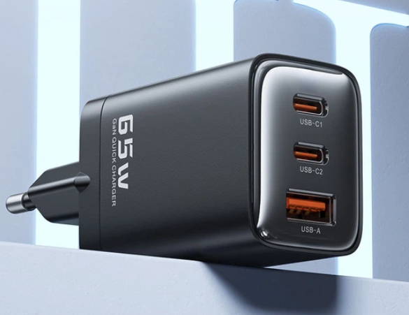 Сетевое зарядное устройство Toocki 67W GAN 2xType-C + USB-A - изображение 5