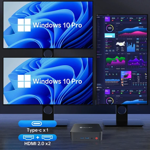 Мини-компьютер неттоп MLLSE M2 Pro (Intel J3710 (8Gb/SSD 128Gb/Lan/CR/HDMI/VGA/BT4.0/Wi-Fi ac/3xUSB3.0/Win11) - изображение 2