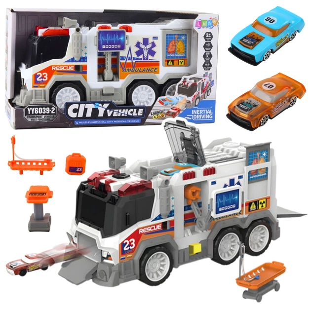 Zabawka LEAN Toys Karetka ambulans na baterie ze światłami i dźwiękami Biała 27886 (5905991083092) - obraz 5