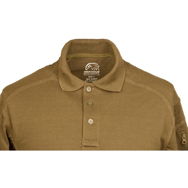 Теніска поло Defcon 5 Tactical Polo Short Sleeves with Pocket M Coyote brown - зображення 6