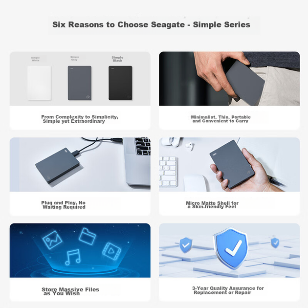 Жесткий диск SEAGATE Basic 2 Jian Series 2 ТВ 2.5" USB 3.0 Gray - изображение 3