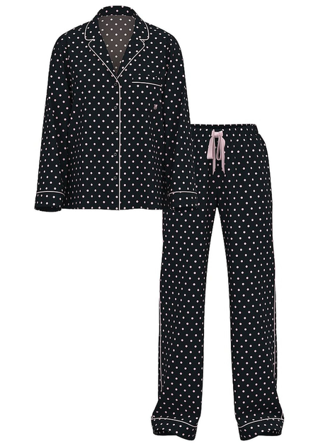 Женская пижама (брюки + Рубашка) Victoria's Secret (2698871995183) Flannel Pajama фланелевая M черная - изображение 3