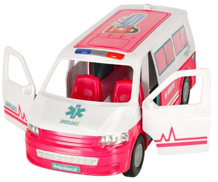 Zabawka LEAN Toys Mobilny Szpital — Karetka Ambulans 2w1 z Larką Doktor i Akcesoriami 27588 (5905991081241) - obraz 3