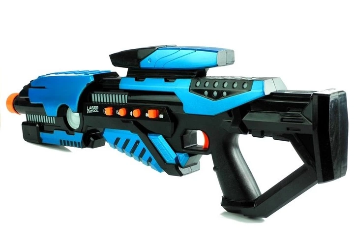 Kosmiczny pistolet zabawkowy LEAN Toys LED dźwięk 5 kolorów Czarny-turkusowy 549022 (5905323219496) - obraz 3
