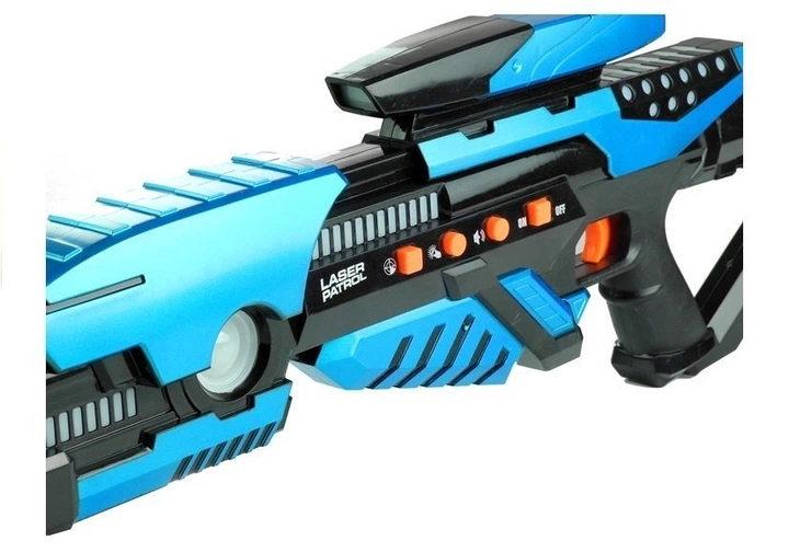 Kosmiczny pistolet zabawkowy LEAN Toys LED dźwięk 5 kolorów Czarny-turkusowy 549022 (5905323219496) - obraz 5