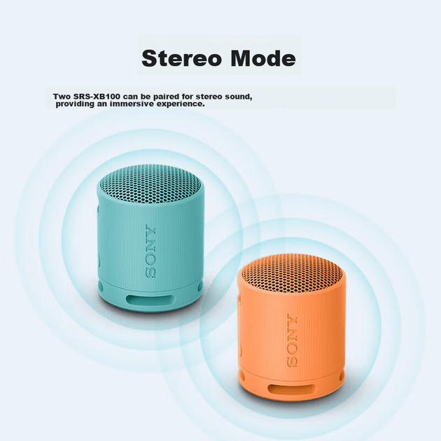 Портативна колонка SONY SRS-XB100 2.5W Microphones Bluetooth - Фото 9 Портативна колонка SONY SRS-XB100 2.5W Microphones Bluetooth - зображення 9