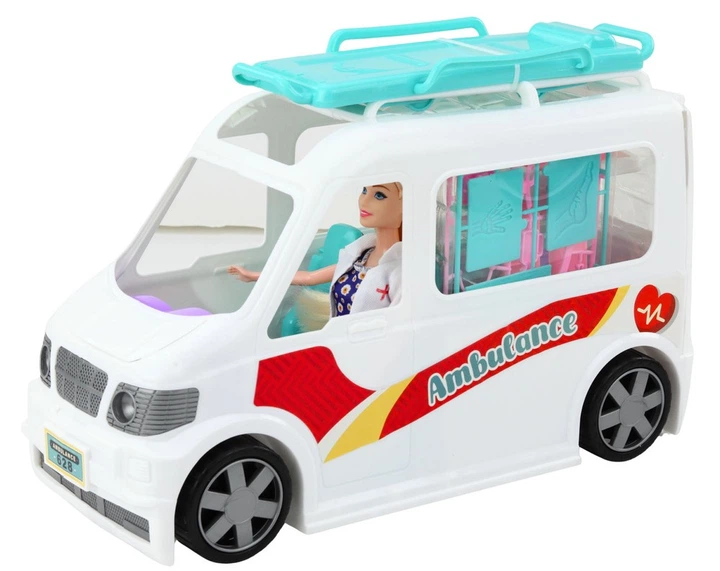 Zabawka LEAN Toys Mobilny Szpital — Karetka Ambulans 2w1 z Noszami i Larką Doktor 27605 (5905991081418) - obraz 3