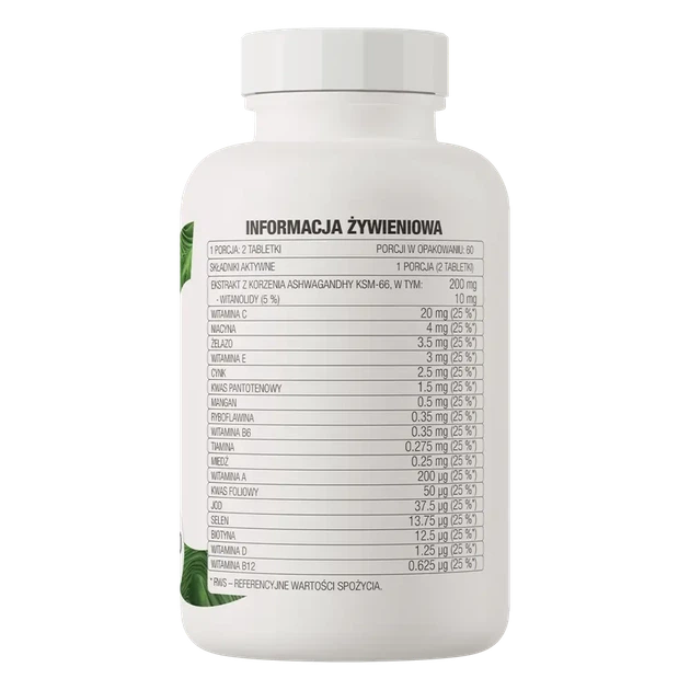 Вітаміні OstroVit VIT&MIN + Ashwagandha 120 таблеток - зображення 2
