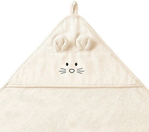 Рушник дитячий BabyOno бамбуковий з капюшоном кремовий 100x100 см (5901435418031) - зображення 2