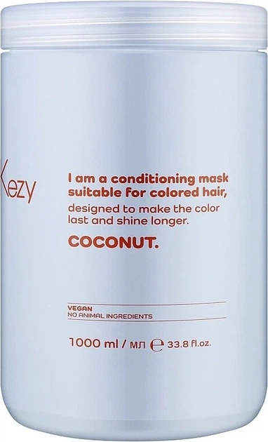 Маска для окрашенных волос Kezy Coconut Mask 1000 мл - Фото 1 Маска для окрашенных волос Kezy Coconut Mask 1000 мл - изображение 1