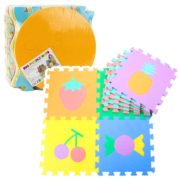 Mata-puzzle miękka kontrastowa edukacyjna Lean Toys Pianka EVA, Owoce i Słodycze (16 el.) (5905991068334) - obraz 3