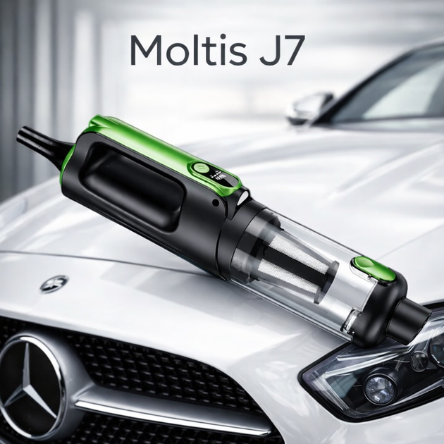 Автомобильный пылесос Moltis J7 120W беспроводной с турбо-режимом, ручной аккумуляторный для сухой и влажной уборки 10006 - Фото 1 Автомобильный пылесос Moltis J7 120W беспроводной с турбо-режимом, ручной аккумуляторный для сухой и влажной уборки 10006 - изображение 1
