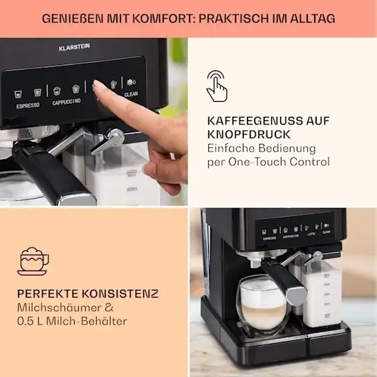 Кофеварка KLARSTEIN Arabica Comfort 1350 W 20 бар (10041523) - изображение 3