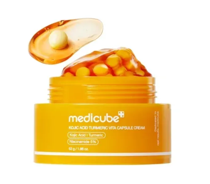 Осветляющий капсульный крем с койевой кислотой и куркумой Medicube Kojic Acid Turmeric Vita Capsule Cream, 53г - Фото 1 Осветляющий капсульный крем с койевой кислотой и куркумой Medicube Kojic Acid Turmeric Vita Capsule Cream, 53г - изображение 1