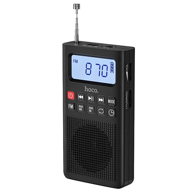 Портативний радіоприймач Hoco HI51 Portable Radio з Bluetooth та FM Чорний - зображення 2
